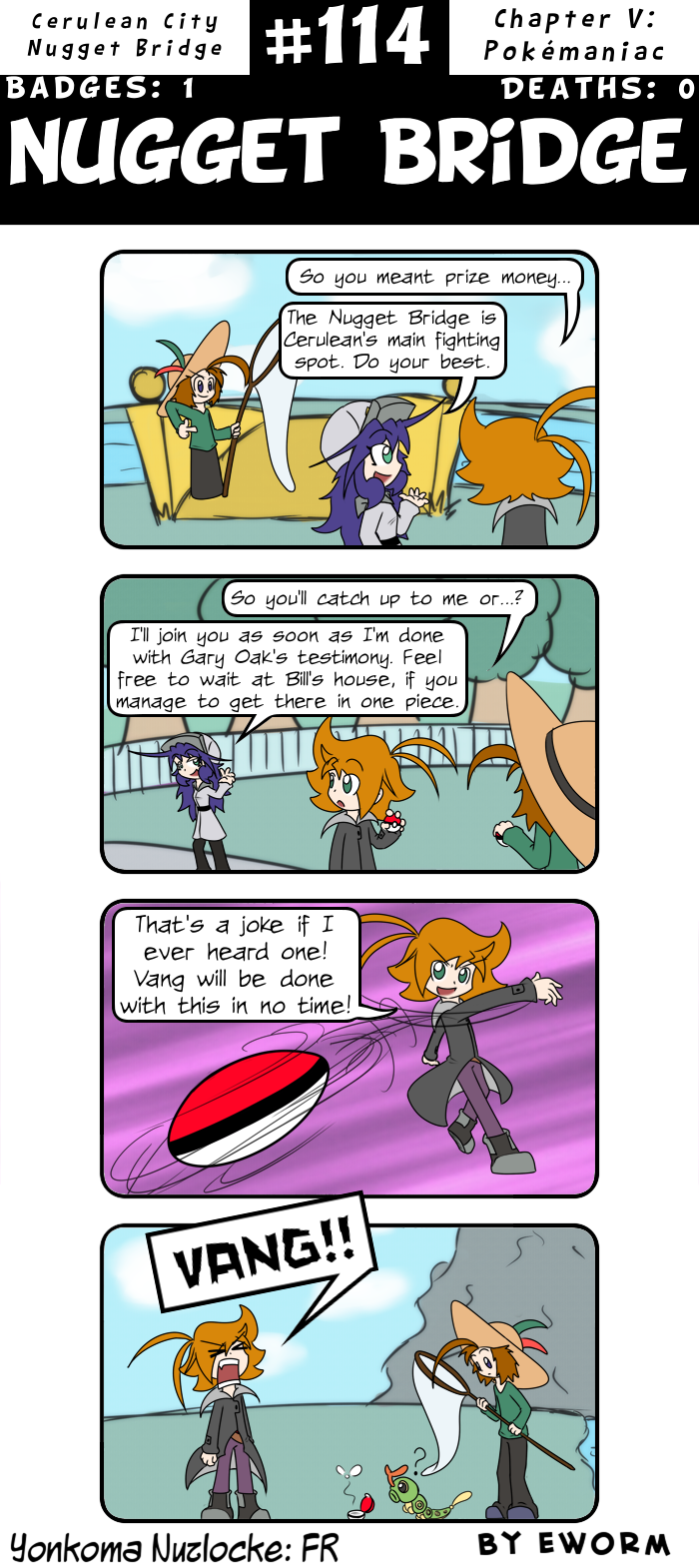 Hey, he knows what he's doing ― unevolved Caterpie learn Bug Bite at level 15. Problem is, this started in gen IV… The guy's ahead of his time.