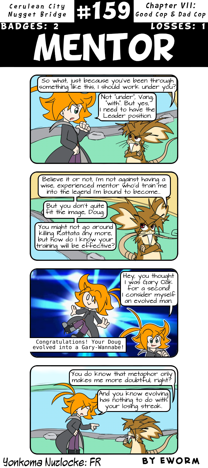 I dunno what you're talking about, Vang. I mean, that third panel? Clearly we're looking at a Wise Mentor person.