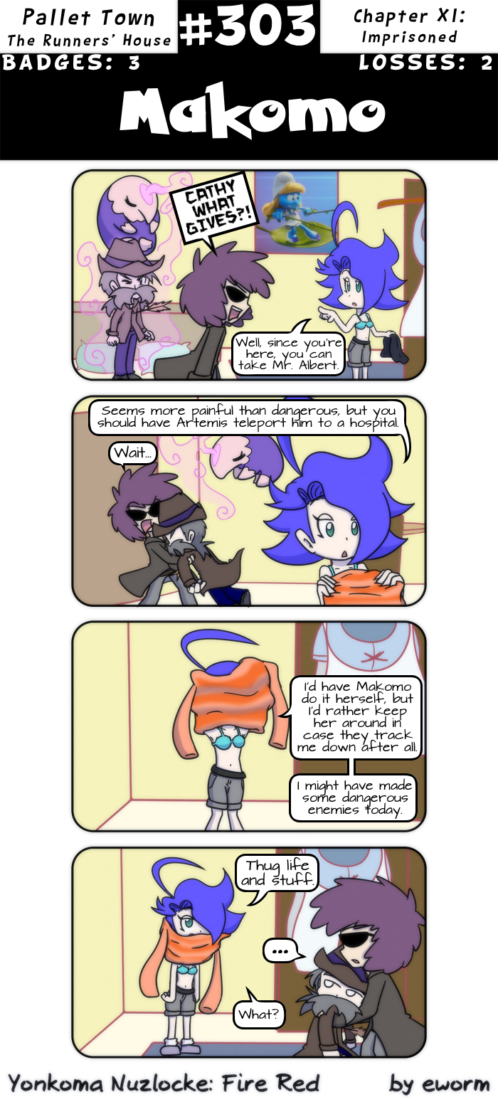 It's funny, by the way, how Cathy's hairstyle is almost identical now to what Doug's was at the very beginning of the comic. The same one I hated with passion, but now enjoy drawing on a different character. Drawing is weird.