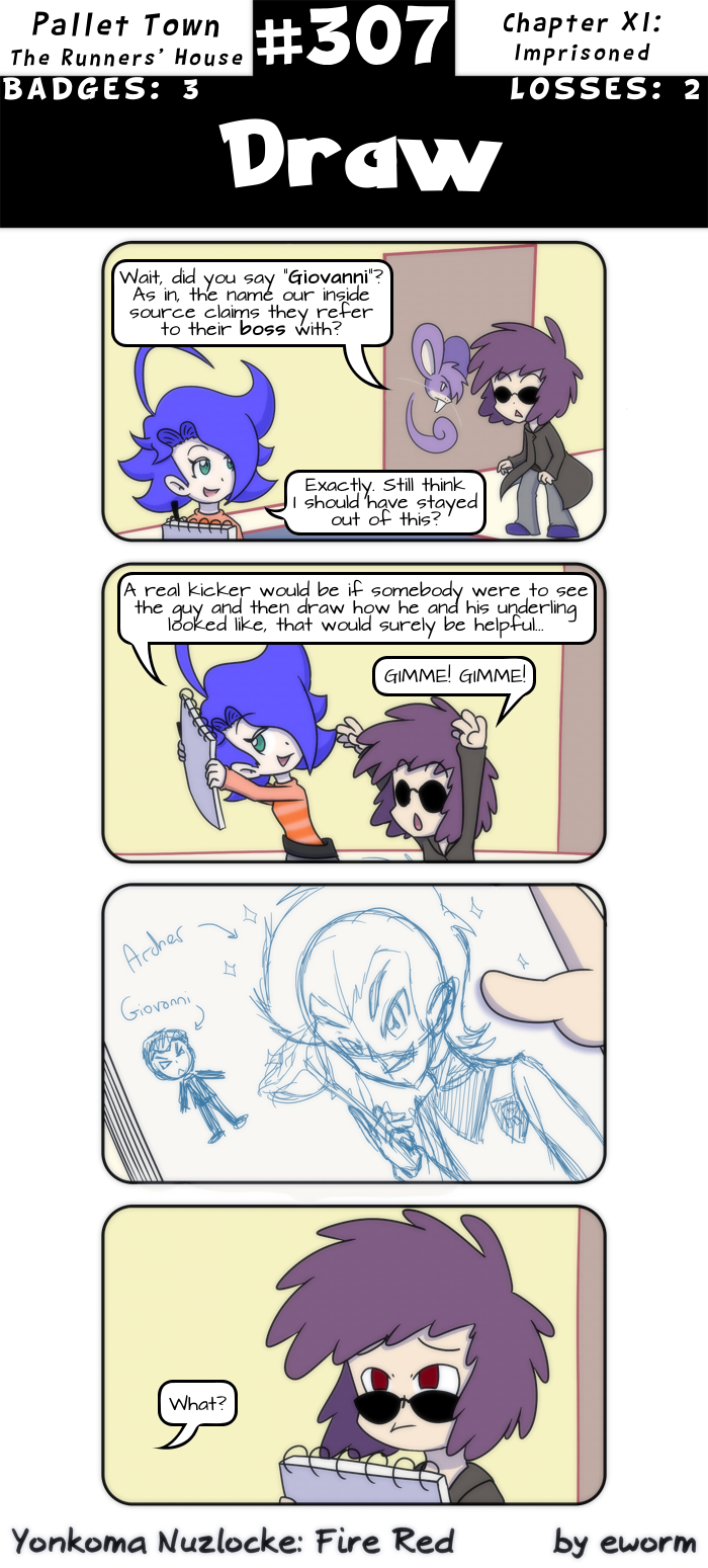 The first strip properly drawn on the new Cintiq contains a drawing of a drawing. Tis what you call a coincidence.
